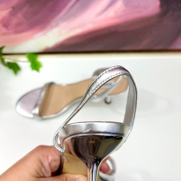 Steve Madden Elma Slingback high Heel Sandal in silver Size 8.5 - Picture 8 of 11